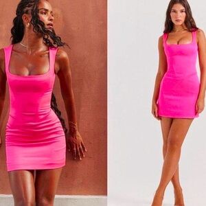 House of CB Enya Fuchsia Corset Mini Dress Size Small